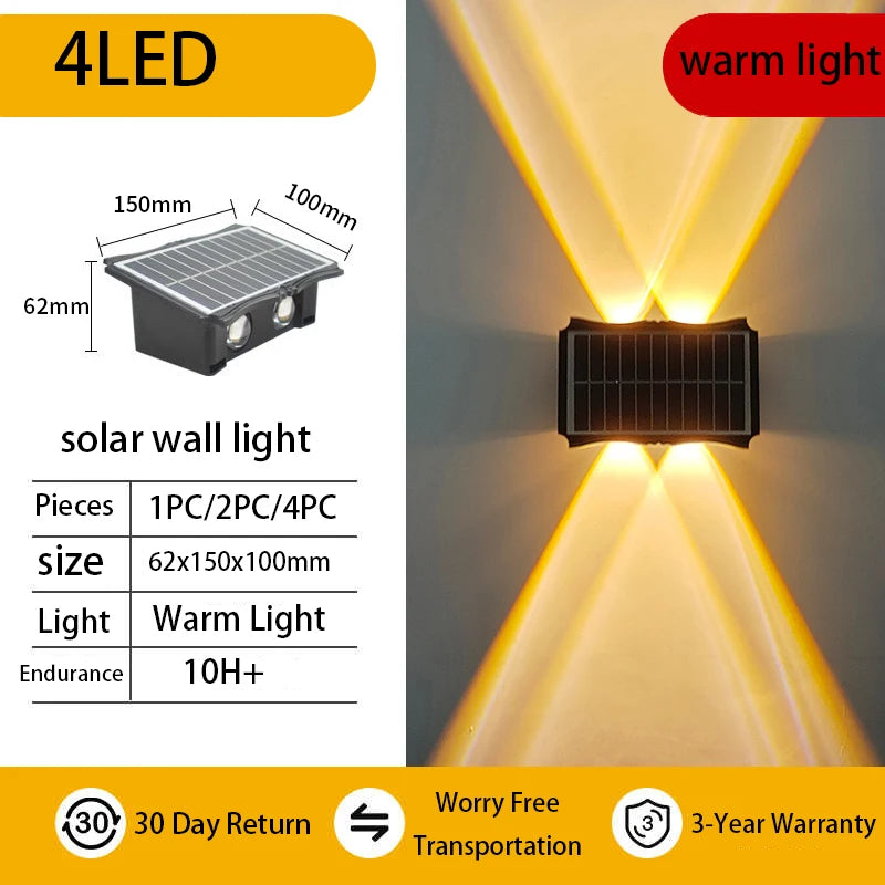 Waterproof solar wall light for decorative outdoor lighting - vue 11 sur 11