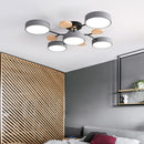 Nordic style wooden LED ceiling chandelier for multiple rooms