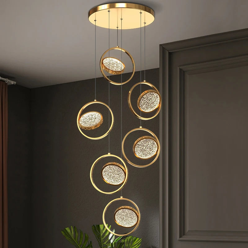 Deluxe minimalist LED ring chandelier for villa
