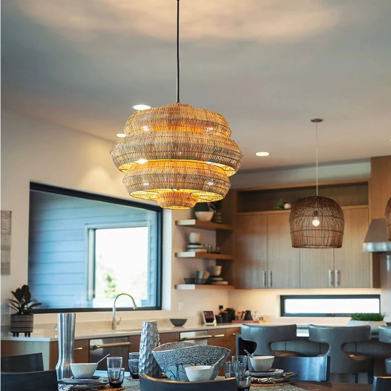 Creative bohemian rattan lamps - vue 10 sur 14