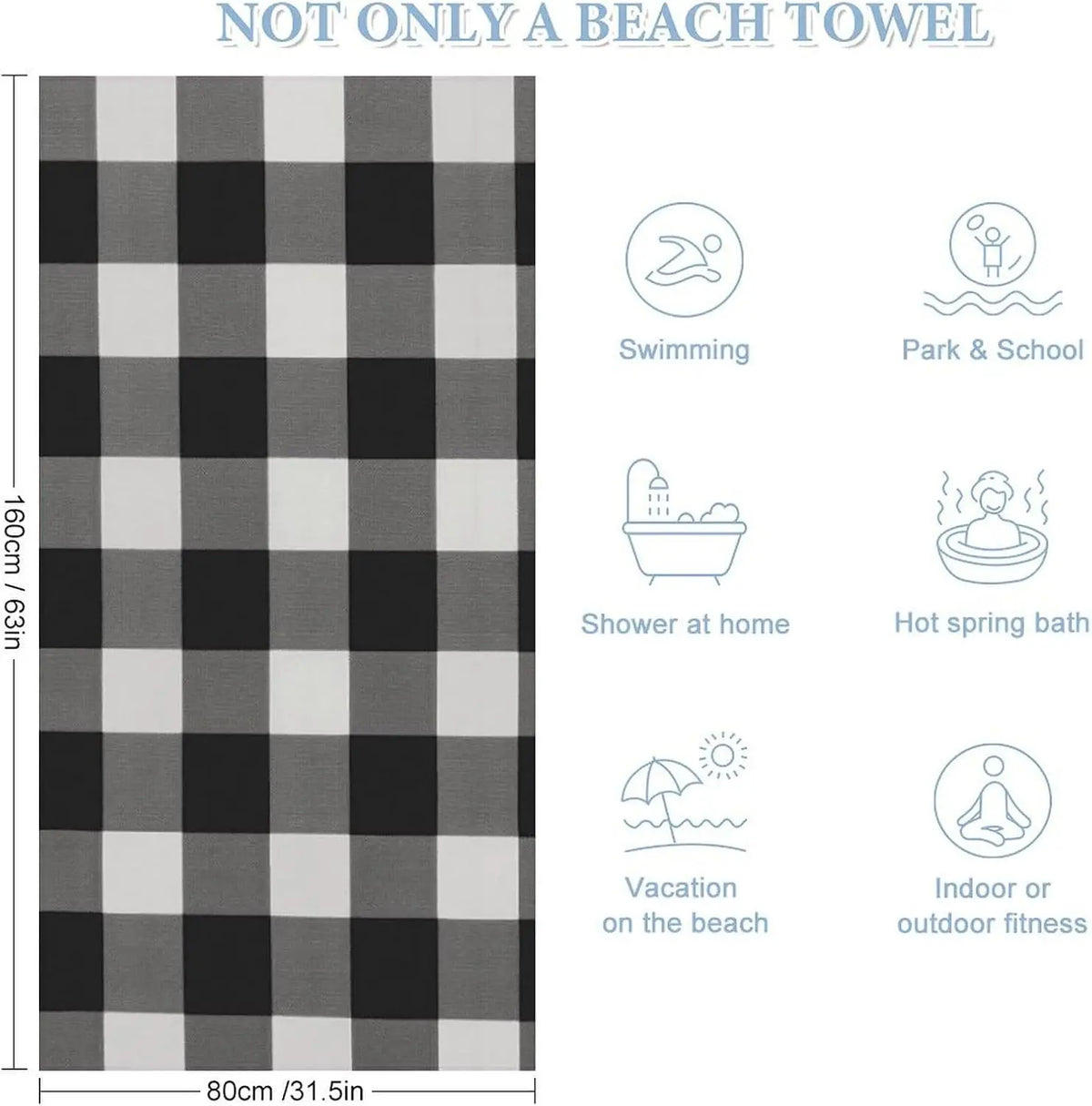 Lightweight cartoon print sand-free beach towel - vue 3 sur 6