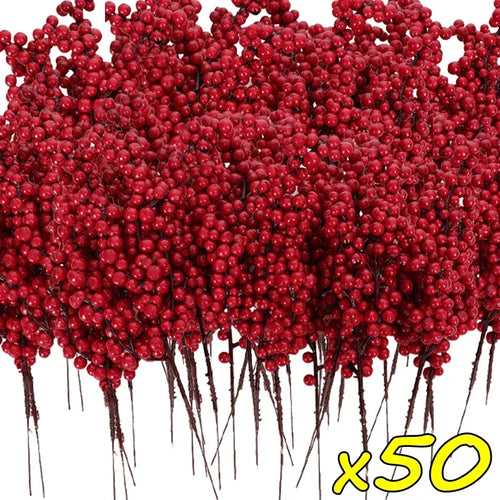 Artificial berry branch for Christmas decoration - vue 9 sur 12