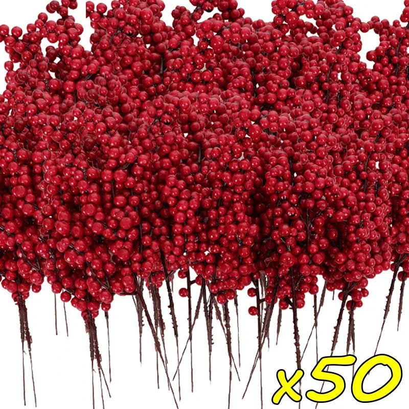 Artificial berry branch for Christmas decoration - vue 9 sur 12
