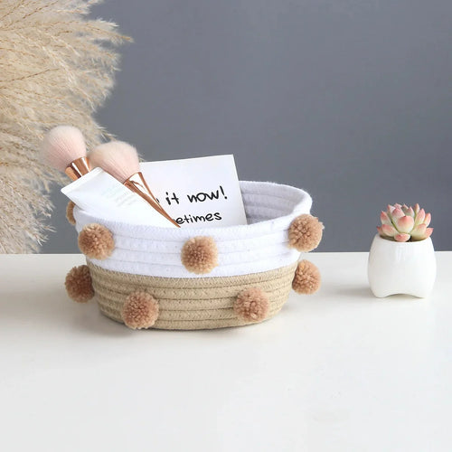 cotton rope storage baskets for home organization - vue 6 sur 7