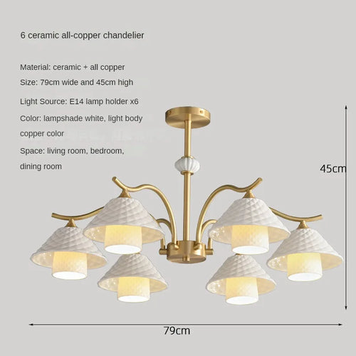 Modern ceramic and copper desk lamp with adjustable angle - vue 12 sur 12
