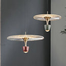 Round acrylic LED pendant lamp with adjustable cord