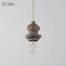 Retro country-style wood-effect pendant light for indoor use