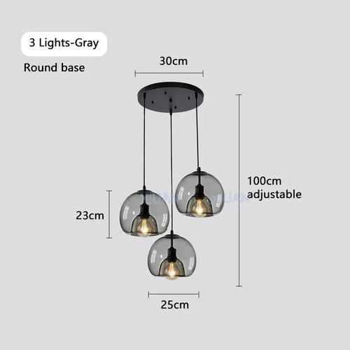 Modern glass chandelier for indoor pendant lighting - vue 16 sur 16
