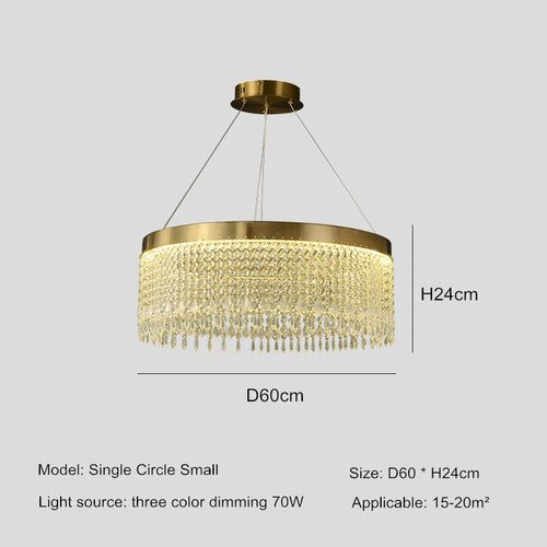 Modern LED crystal chandelier for indoor decoration - vue 10 sur 11