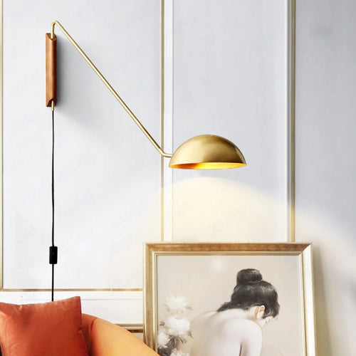 Postmodern long arm wall light for hotel and study - vue 3 sur 8
