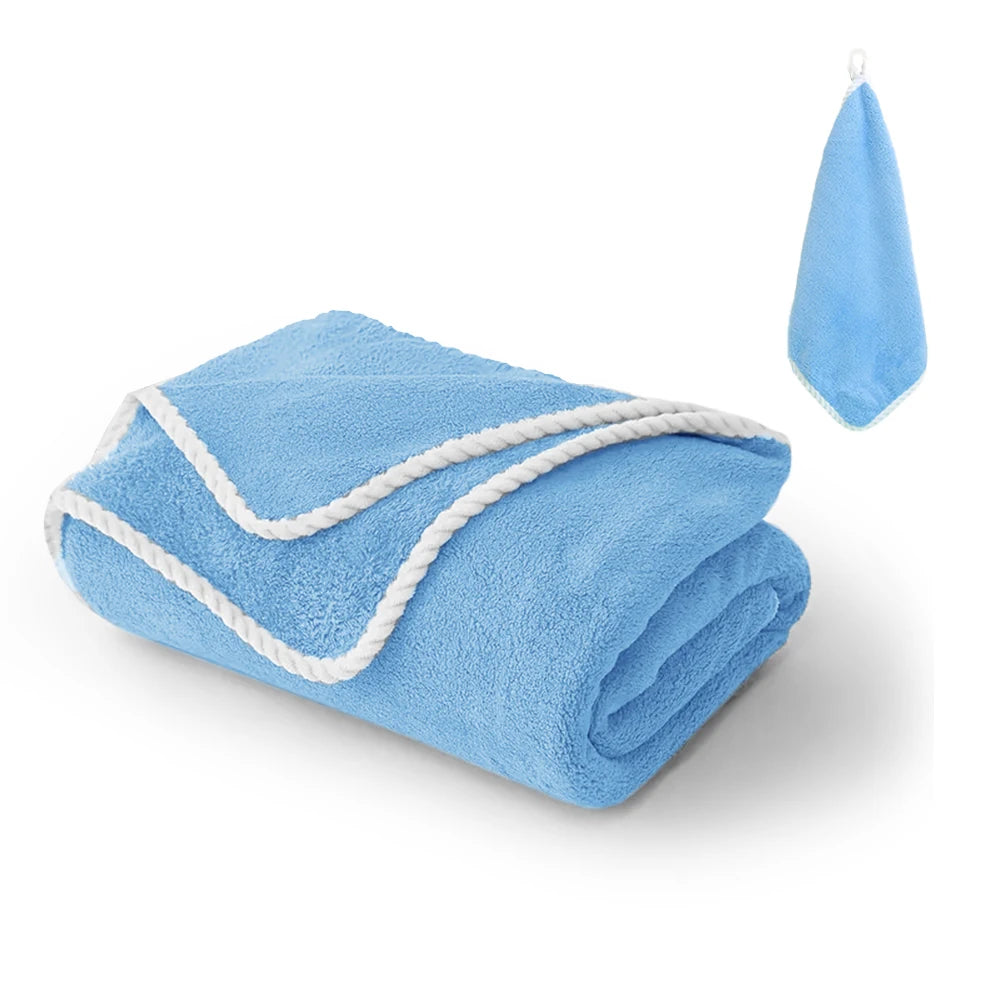 Extra large coral fleece bath towel quick dry
