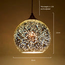 3D firework stained glass pendant light