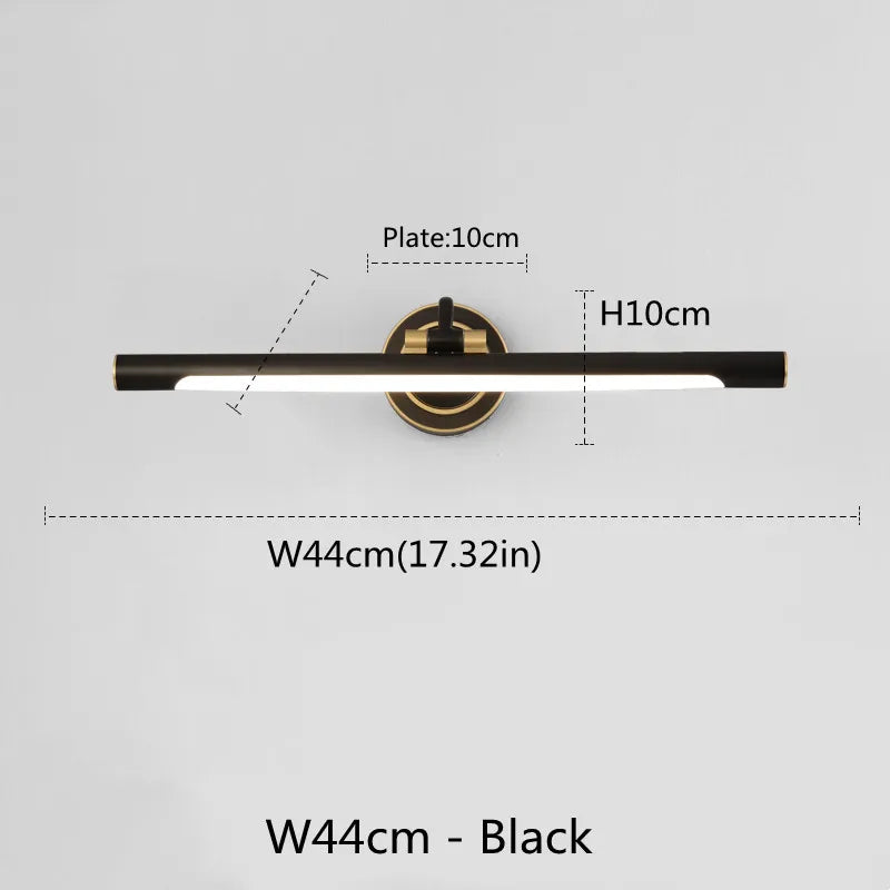 American LED bathroom wall light black bronze vanity lamp modern indoor lighting - vue 11 sur 11