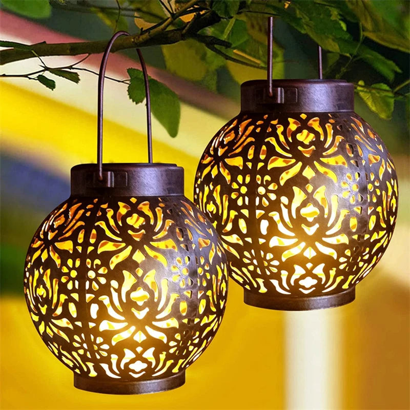 Retro hanging solar lights for garden and outdoors - vue 4 sur 8