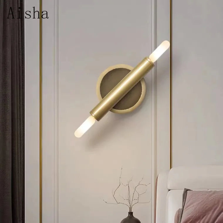 Modern copper wall light for indoor use