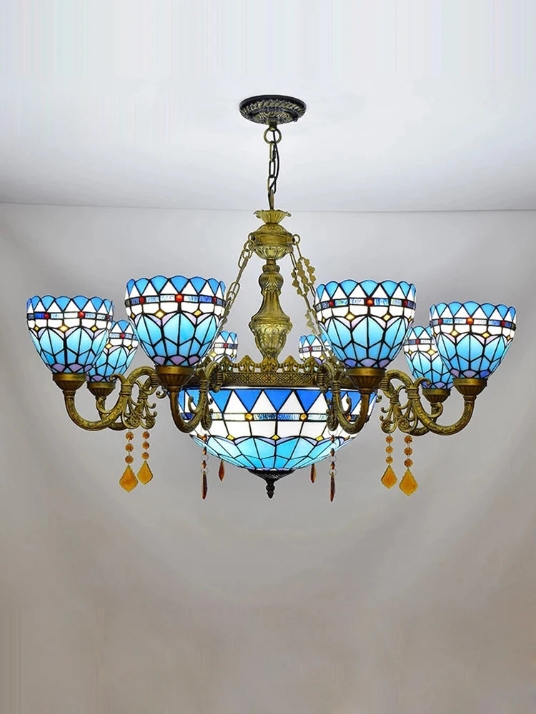 Glass crystal pendant light for elegant lighting