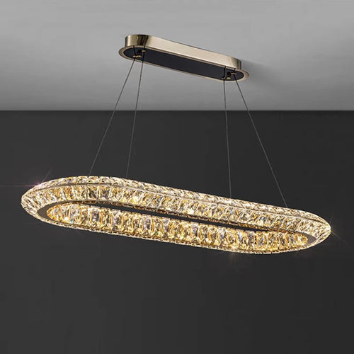 Modern gold crystal chandelier for elegant interiors - vue 6 sur 11