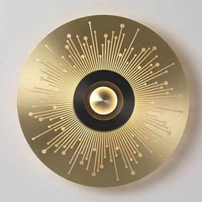 Carved copper wall light with LED sisle lighting