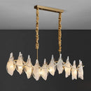 Creative frosted glass chandelier with hanging pearls, modern design