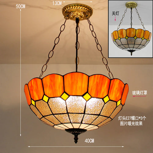 Tiffany style stained glass pendant light for interior decor - vue 21 sur 26