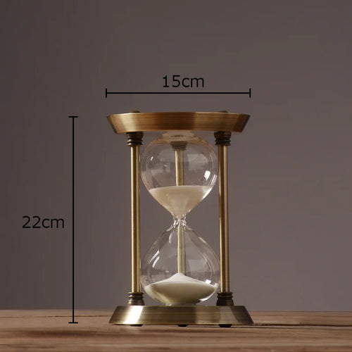 metal hourglass with 30 minute timer for decoration - vue 8 sur 11