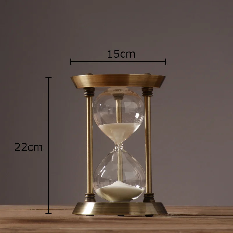 metal hourglass with 30 minute timer for decoration - vue 7 sur 11
