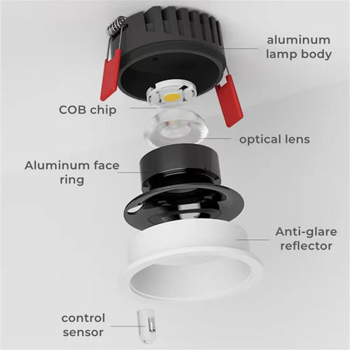 Recessed spotlight with infrared motion sensor practical lighting - vue 7 sur 10