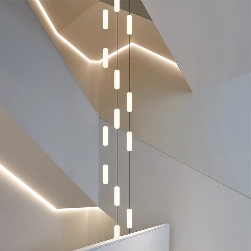 Nordic LED chandelier for staircase, duplex and penthouse villa - vue 7 sur 21