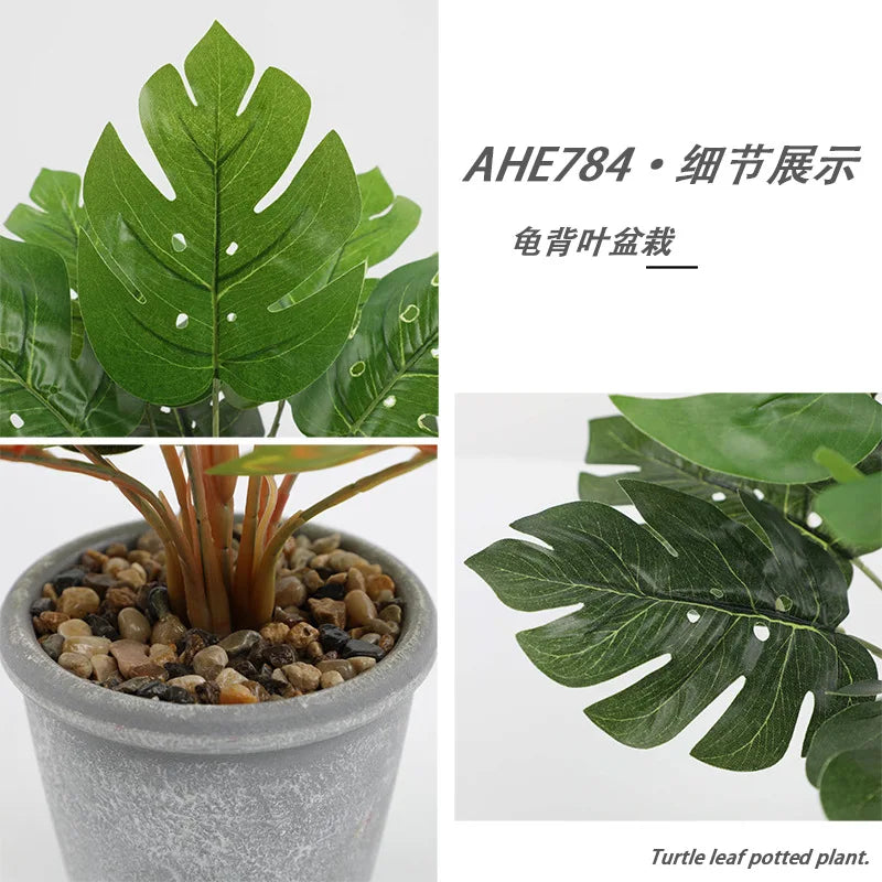 Decorative artificial turtle leaf plants for home and office - vue 4 sur 6