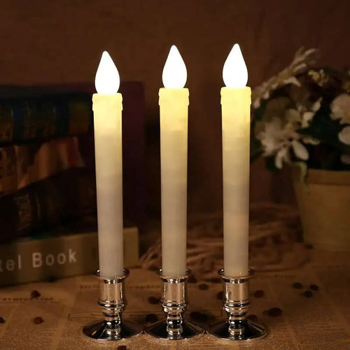 Set of plastic taper candle holders for wedding decoration - vue 3 sur 7