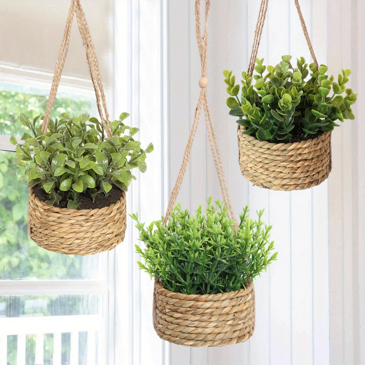 artificial plants eucalyptus rosemary green decoration in pot