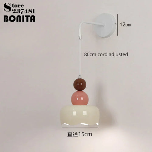 Cream floral pendant light for a warm atmosphere - vue 7 sur 8