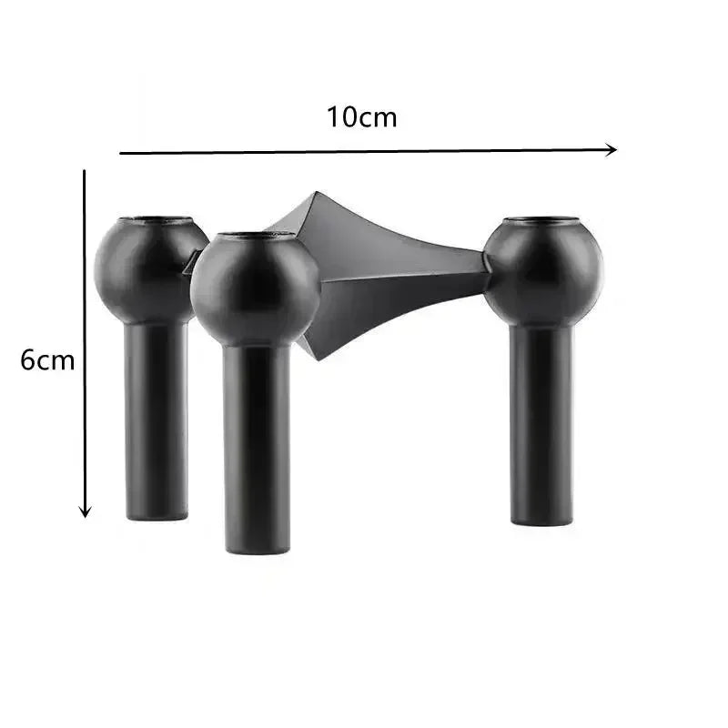 Vintage metal candlestick holders for three nordic decorative candles
