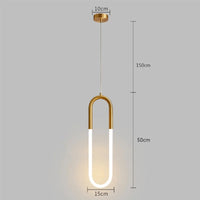 Gold ring LED pendant light