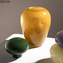 elliptical glass vase with lid for decorative flowers