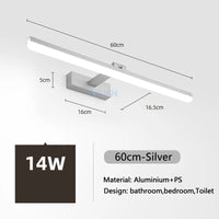 Modern LED mirror vanity and cloakroom lamp