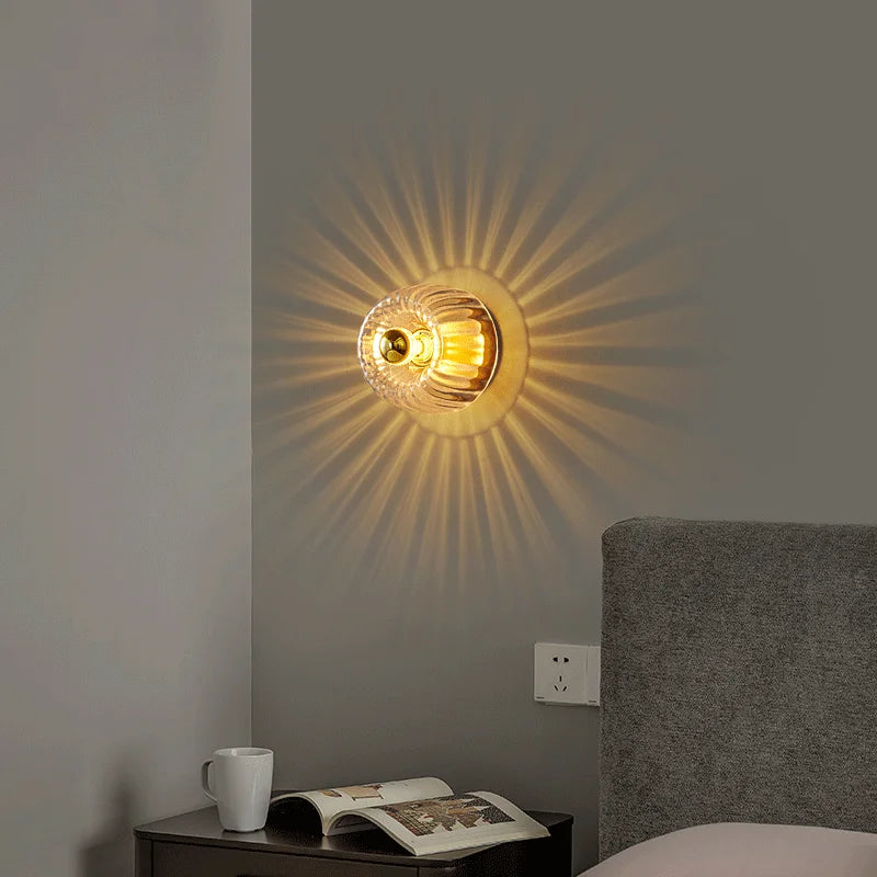 Modern glass wall light for indoor decoration - vue 5 sur 8