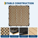 Acacia wood 12x12 inch non-slip interlocking deck tiles