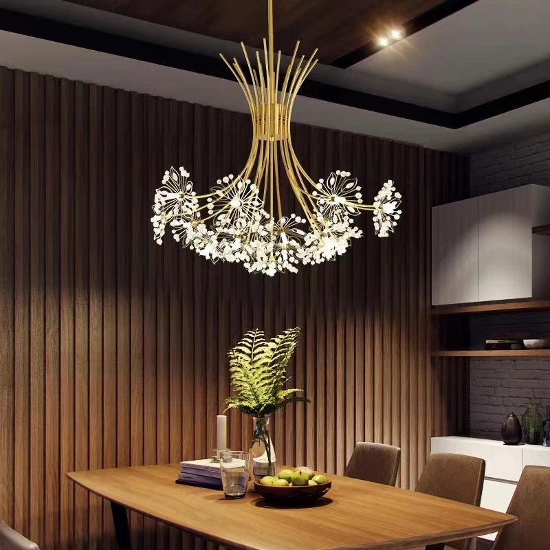 Dandelion crystal pendant light for modern ambience - vue 3 sur 12