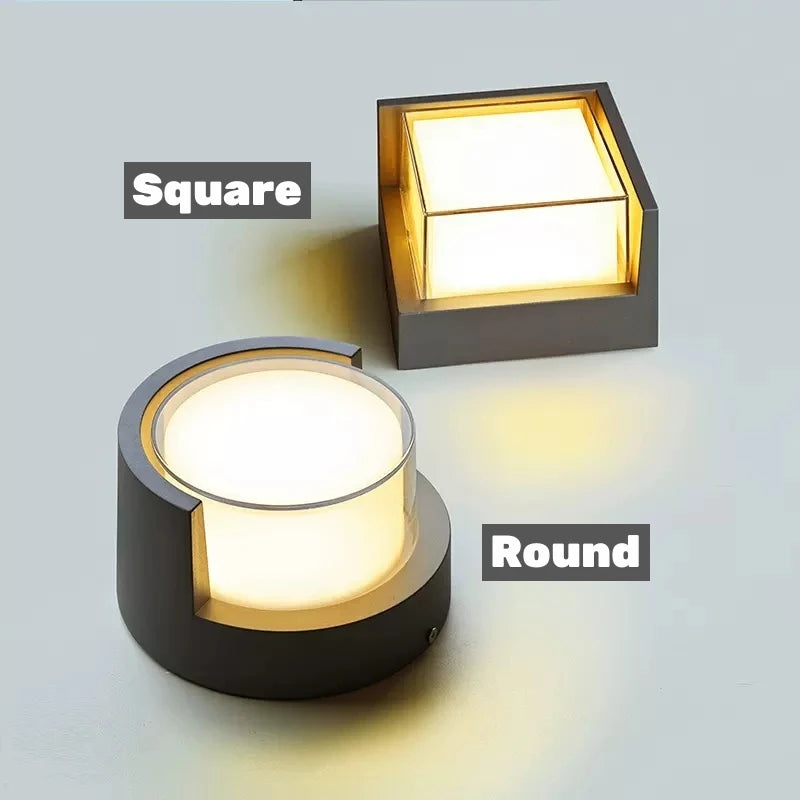 Smart outdoor LED wall light with double acrylic shade