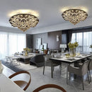 Modern LED crystal and stainless steel ceiling light with elegant design for interiors