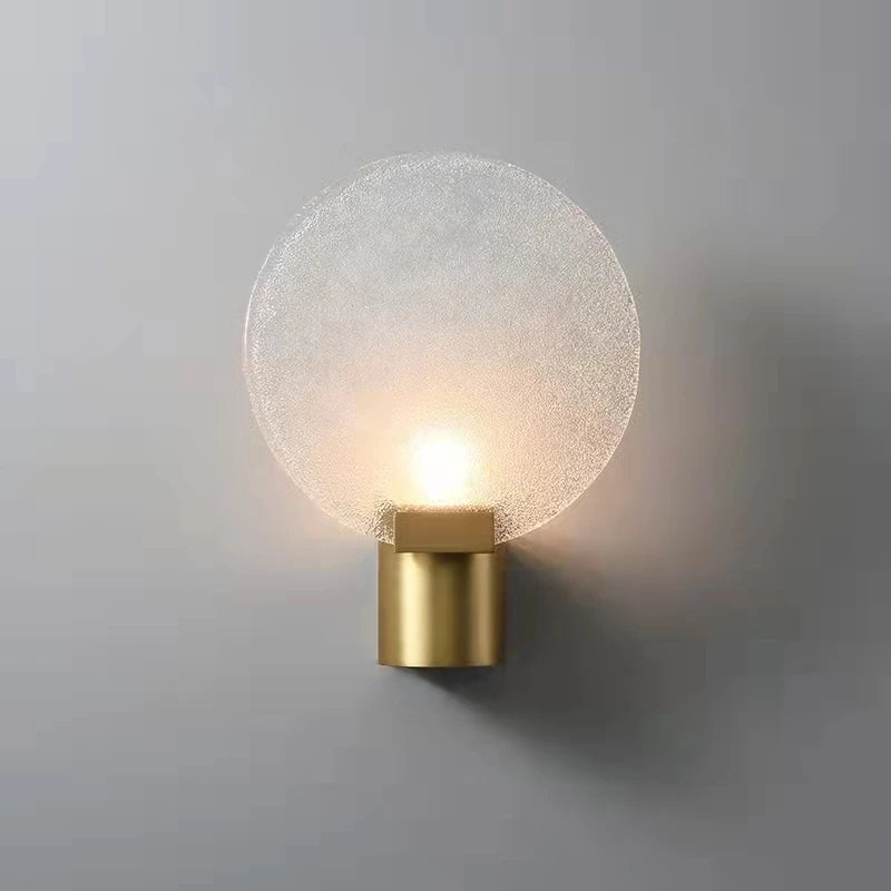 Minimalist copper and glass wall light