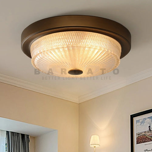 Creative american style LED ceiling light with frosted glass shade - vue 4 sur 8