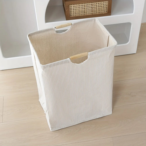 1pc Large Dual-handle Laundry Hamper, Dirty Clothes Hamper For Bedroom, Bathroom, Waterproof, Freestanding, Tall Laundry Basket - vue 5 sur 7