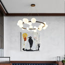 Glass chandelier with adjustable cord and bulb included