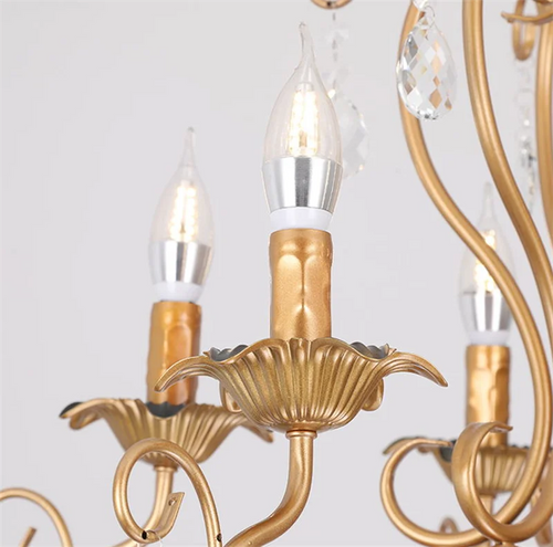 Retro industrial wrought iron chandelier for bar or restaurant - vue 7 sur 6