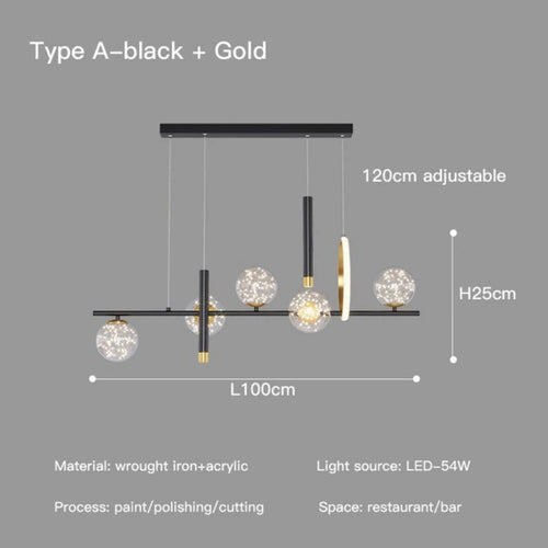 Modern LED gypsophila glass chandelier with remote dimming for interior décor - vue 9 sur 10