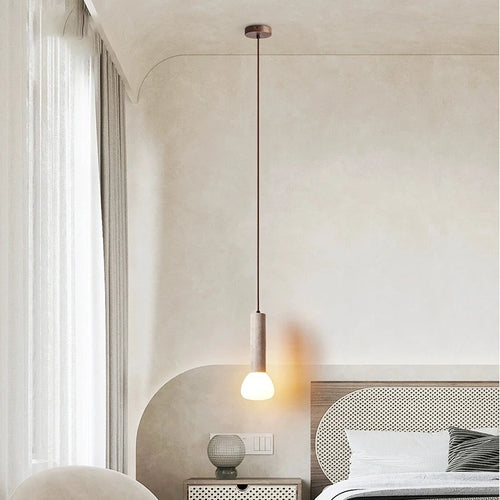 Cream style LED pendant light for living room and bedside - vue 4 sur 6