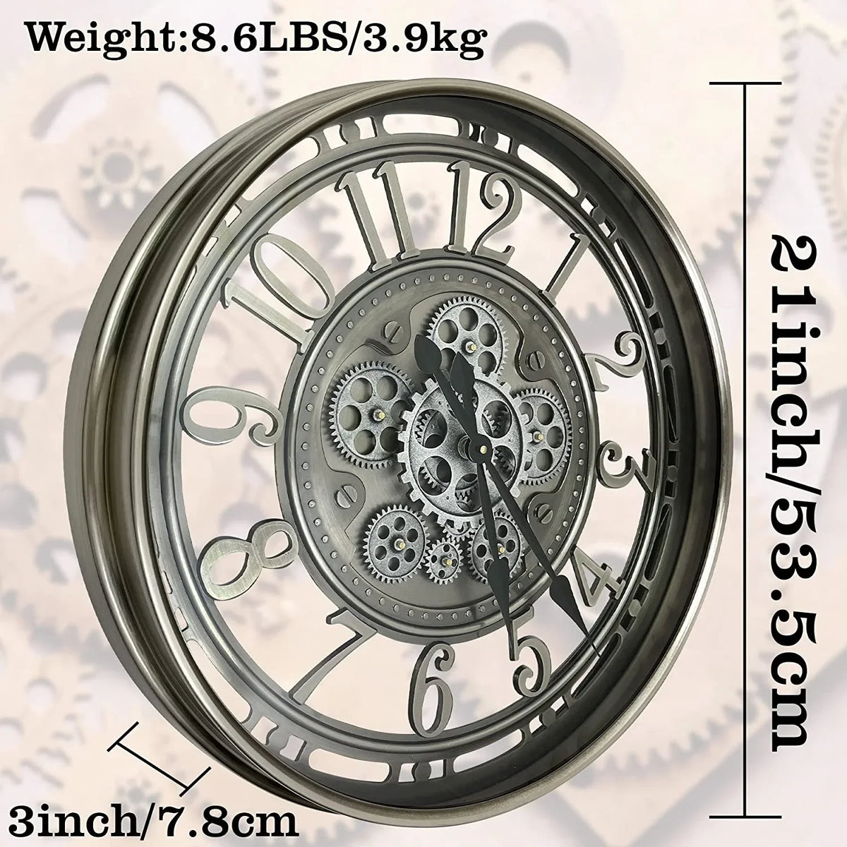 metal mobile wall clock stylish and durable interior decoration - vue 3 sur 7