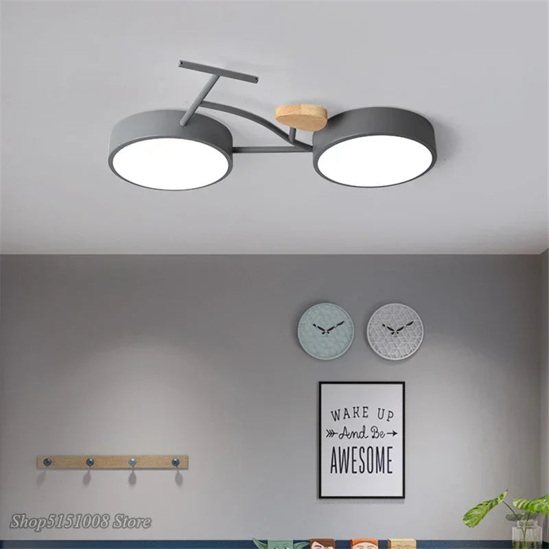 Nordic LED ceiling light with 3 colour temperatures for bicycle motif - vue 9 sur 9